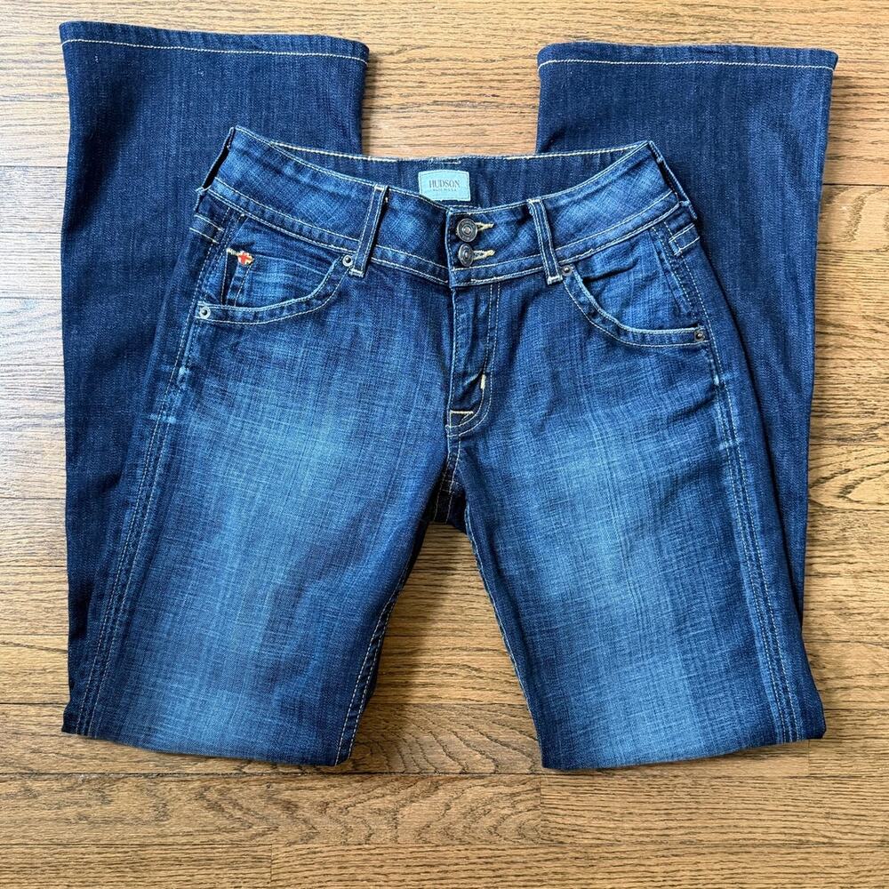 Vtg Hudson Low-Rise Flare Blue Jeans Size 26